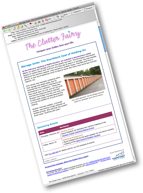 The Clutter Fairy Newsletter