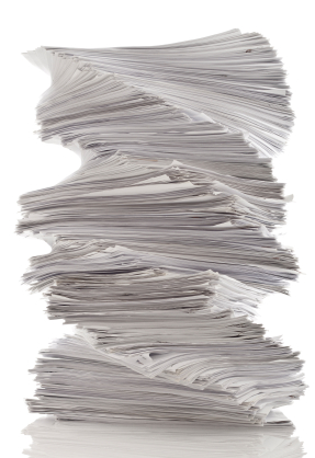 Twirled paper pile